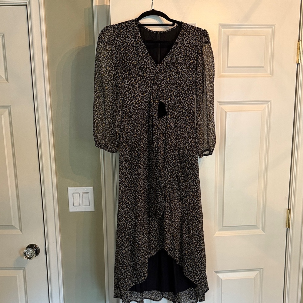Abercrombie & Fitch Black Floral High Low Dress